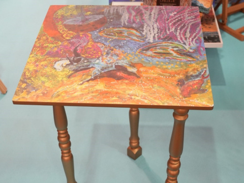 Art on laminated furniture (theme of “Dream Swim”)